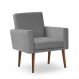 Poltrona Decorativa Nina Linho Cinza - Inova Decor