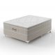 Cama Box Casal Royale com Colchão Casal Molas Ensacadas Bege e Branca