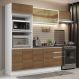 Cozinha Completa 100% MDF Madesa Acordes 250004 com Armário e Balcão (Com Tampo) - Branco/Rustic