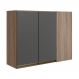 Armario Canto Reto 2P MDF 89cm Kali 12213 Carvalho Toq Chumbo Nicioli