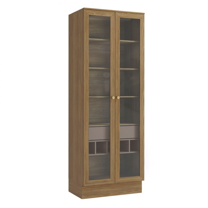 Cristeleira Botanic com Vidro 2 PT 1 GV Fendi e Nogueira