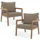 Kit 02 Poltronas Decorativa Para Sala de Estar Alícia L02 Bouclê Bege - Lyam Decor