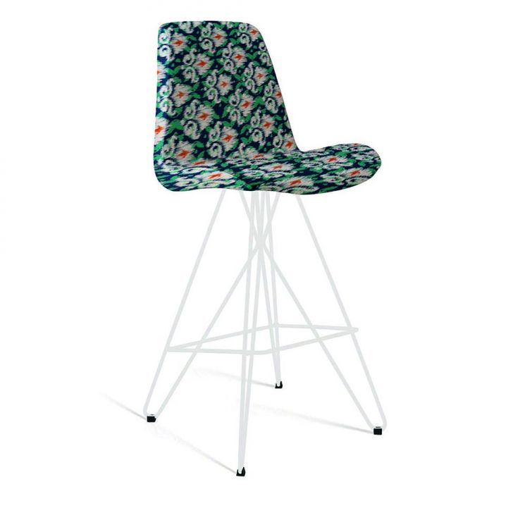 Banqueta Eames Butterfly Branca e Verde