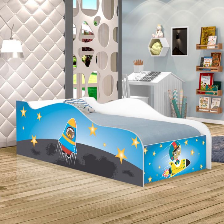 Cama Fun Astronauta e Foguete Solteiro