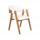 Cadeira de Jantar Estofada Ottawa Amêndoa Bouclé Off White - 58463