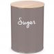 Lata Porta Condimentos Sugar Pote Para Açúcar Aço e Bambu Haus Concept Warm Gray