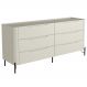 Cômoda Para Quarto Closet Orgânica 6 Gavetas Pés Industrial Preto Bliss I03 Luna - Lyam Decor