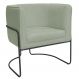 Poltrona Decorativa Betina Base Aço Preto Bouclé Verde Claro - Nexta Casa