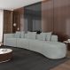 Sofá Curvo Decorativo Kimiko 447Cm 5 Lugares Sala de Estar com Chaise Bouclê Cinza G52 - Gran Belo