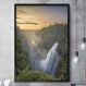 Quadro Decorativo Floresta Árvores e Cachoeira-24x34Cm