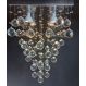 Lustre de Cristais Inox Espelhado para Sala de Jantar, Sala de Estar e Quarto 35 cm