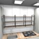 Prateleira industrial cozinha aço 180x30x68cm amadeirado ind35aec