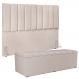 Kit Cabeceira Cama Box Casal King 195cm com Calçadeira Baú Dália W01 Linho Cru - Lyam