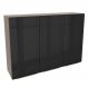 Armário Aéreo Madesa Lux 120 cm 3 Portas - Rustic/Preto