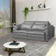 Sofá Decorativo Piece Bipartido Retrátil Sala de Estar 250cm Couro Cinza G58 - Gran Belo