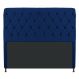Cabeceira Estofada Cristal 140 cm Casal Com Capitonê Suede Azul Marinho - Amarena Móveis