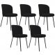 Kit 5 Cadeiras Sala de Jantar Estofada Gavi L02 Suede Preto - Lyam Decor