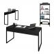 Conjunto Escritório Mesa 150 Aparador e Estante Studio Industrial M18 Preto - Mpozenato