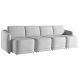 Sofá Cama para Sala de Estar 4 Lugares 356cm Montserrat K01 Veludo Cinza - Lyam Decor