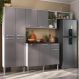 Armário de Cozinha Compacta 228cm com Balcão Multimóveis MP2933 Branco/Lacca Fumê