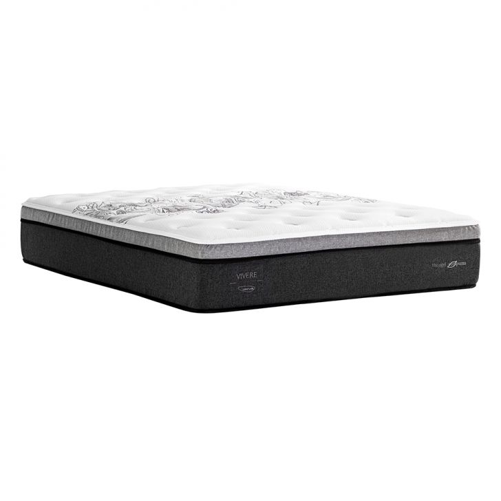 Image of Colchão Queen Vivere Mola Ensacada (34x158x198) Branco E Cinza PLA-HE037MA20CYPMOB