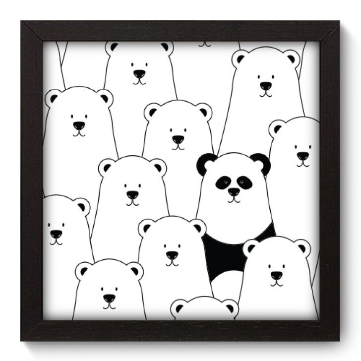 Quadro Decorativo - Panda - 22cm x 22cm - 025qnsap