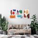 Quadros Contemporâneos Cores 133x60 3-60x43 Sem Moldura