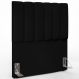 Cabeceira Cama Box Solteiro 100 cm Dália W01 Suede Preto - Lyam Decor