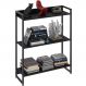 Estante Multiuso Para Escritório Industrial 03 Prateleiras Areta 104x80cm C01 Onix - Lyam Decor
