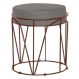 Puff Decorativo Sala de Estar Base Bronze Chloe Veludo Cinza G41 - Gran Belo