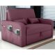 Sofá Cama 2 Lugares com Baú Bannow Veludo Rosê