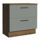 Balcão Armário de Cozinha 80 cm 2 Gavetas Rustic/Cinza Agata Madesa