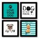 Quadro Decorativo Composê 40x40 Cm Cachorros Dog