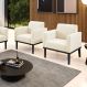 Kit 2 Poltronas Decorativas Isabella Pés Fixo em Madeira Preto Veludo Bege G19 - Gran Belo