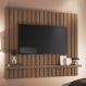 Painel TV 60 Pol 160cm Suspenso Ripado Link Castanho - HB Móveis