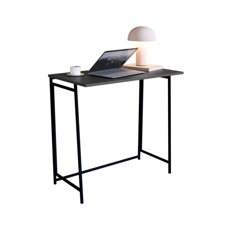 Escrivaninha Dobrável Slim Preta e Grafite