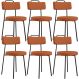 Kit 06 Cadeiras Decorativas Estofada Para Sala De Jantar Barcelona L02 Tecido Terracota - Lyam Decor
