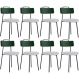 Kit 08 Cadeiras Decorativa Estofada Sala Jantar Barcelona L02 Facto Verde Musgo Linho Cinza - Lyam