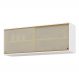 Armário de Cozinha Aéreo 120cm 2 Portas Vidro Veneza Multimóveis V3683 Branco/Dourado