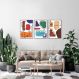 Quadros Contemporâneos Cores 184x86 3-86x60 Caixa Marrom