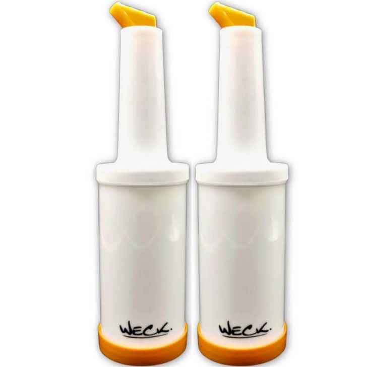 Kit 2 Garrafas Store'n Pour 1 Litro Laranja Para Caldas Licores Drink Bar Coquetelaria