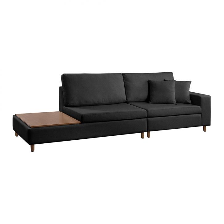 Image of Sofá 3 Lugares Com Apoio Lateral Paineiras Linho Grafite PLA-ES745UP20HVNMOB