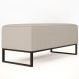 Puff Decorativo Para Sala de Estar Cléo W01 Base de Ferro 90 cm Linho Cru - Lyam Decor