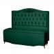 Kit Cabeceira e Calçadeira Baú Maitê Casal 140cm Veludo Verde - Montanaris Decor