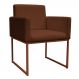 Poltrona Decorativa Base De Ferro Bronze Veludo Terracota - Montanaris Decor