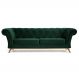 Sofá 230cm 3 Lugares Base Madeira Império B-303 Veludo Verde Musgo - Domi