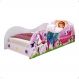 Cama Solteiro Infantil Simples Montessoriana MDF Lateral Grade Proteção Decoração Quarto Juvenil Feminino Princesa Bella Rosa - RPM