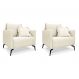 Conjunto com 2 Poltronas Lazio Linho Natural