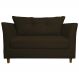 Namoradeira Decorativa Isis Pés Trapézio Suede Marrom - DS Estofados