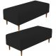 Kit 02 Puffs Decorativos Sala de Estar Bali W01 Pés Palito 120x50 cm Suede Preto - Lyam Decor